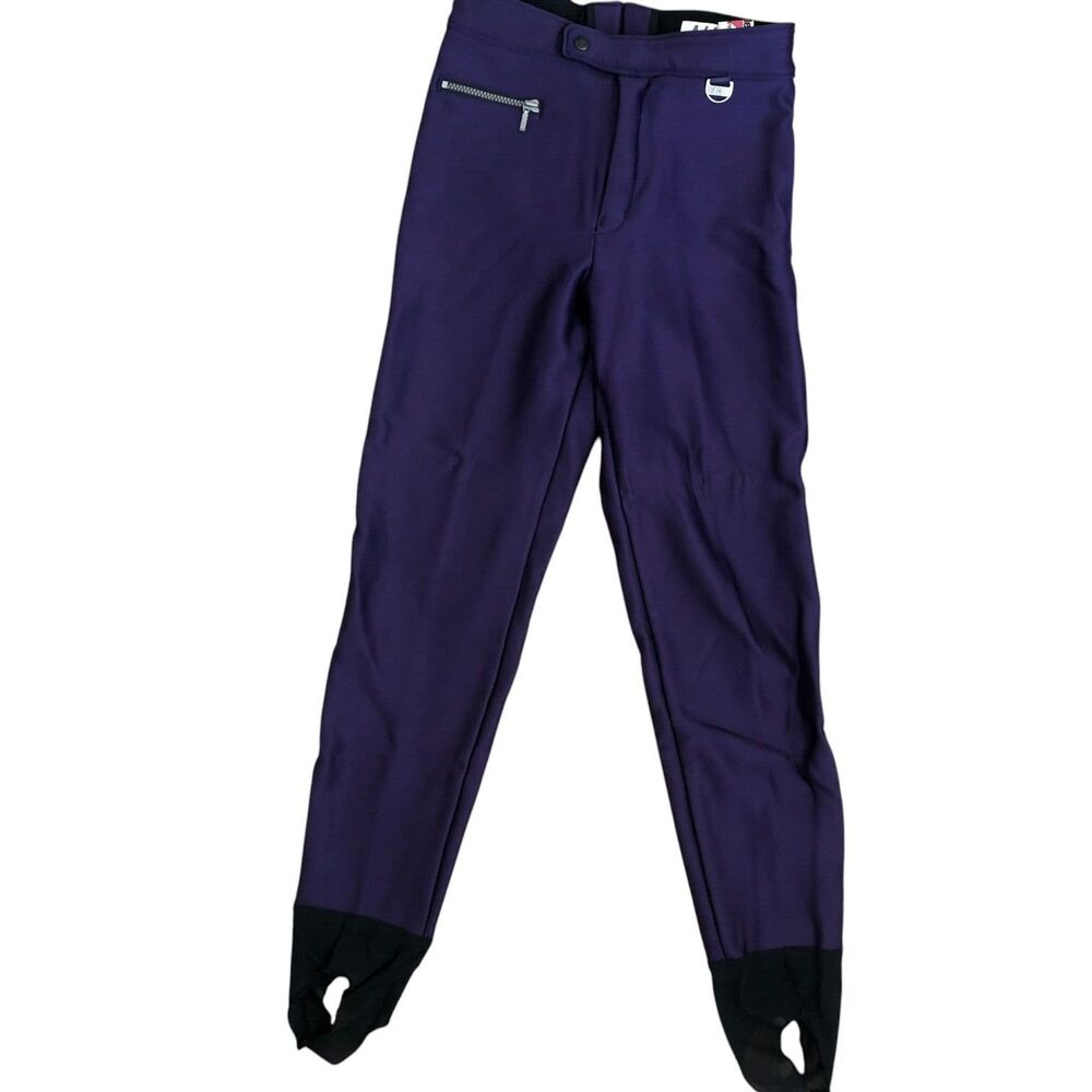 Schoeller Nils Classic Purple High Waist Fleece Lined Stirrup‎ Ski Pants Sz 10R
